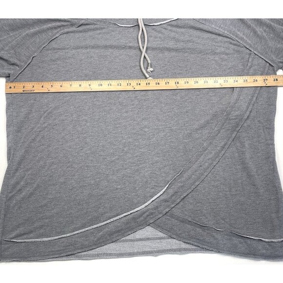 CATO Woman 22/24W Gray Drawstring Cowl Neck L/S Pullover SWEATSHIRT Relaxed EUC - Picture 3 of 8
